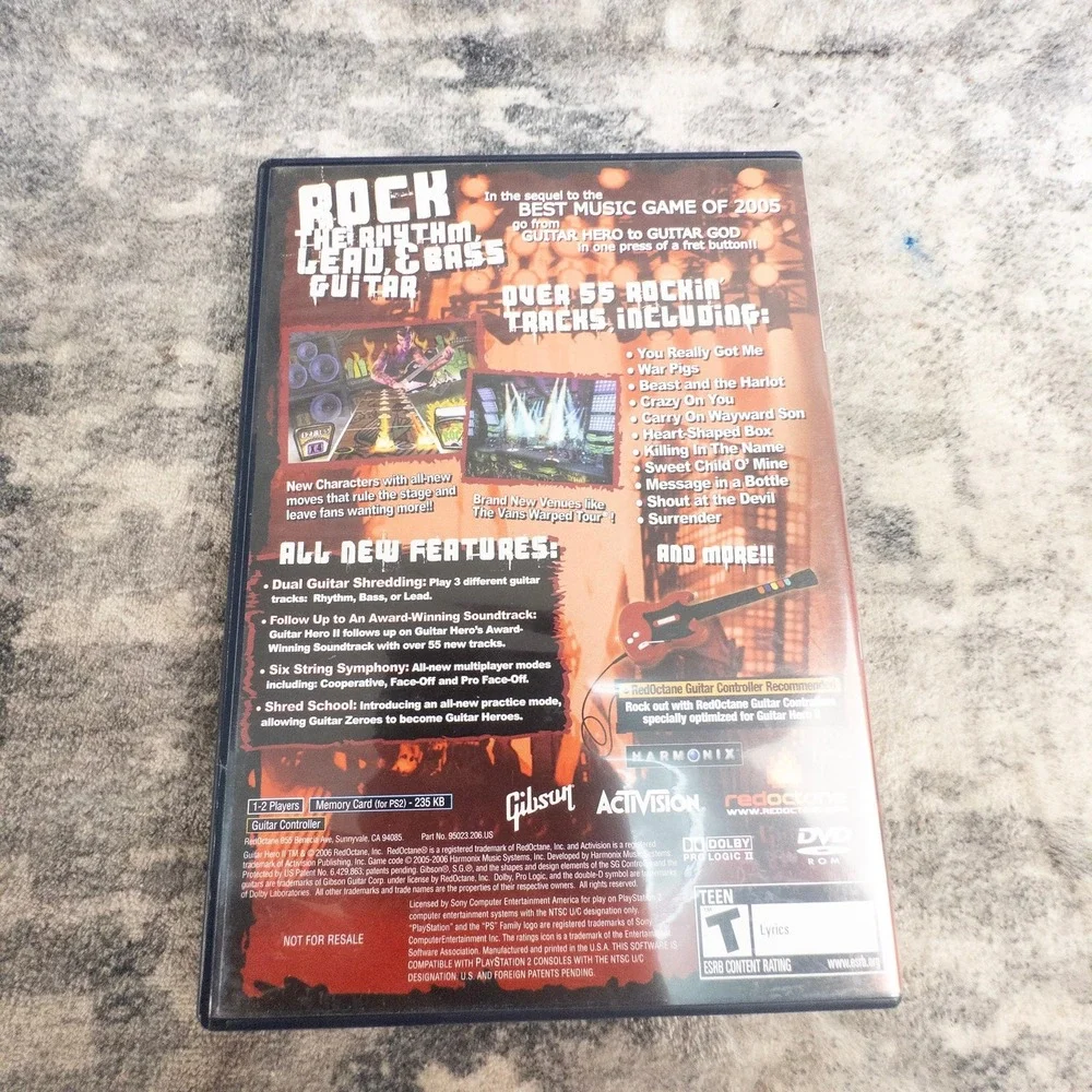 Guitar Hero II 2 PS2 PlayStation 2 Music Rhythm Rock Harmonix RedOctane 2006